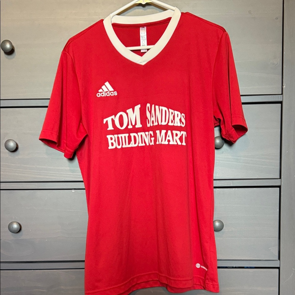 Adidas Red Men's Jersey with White Accents